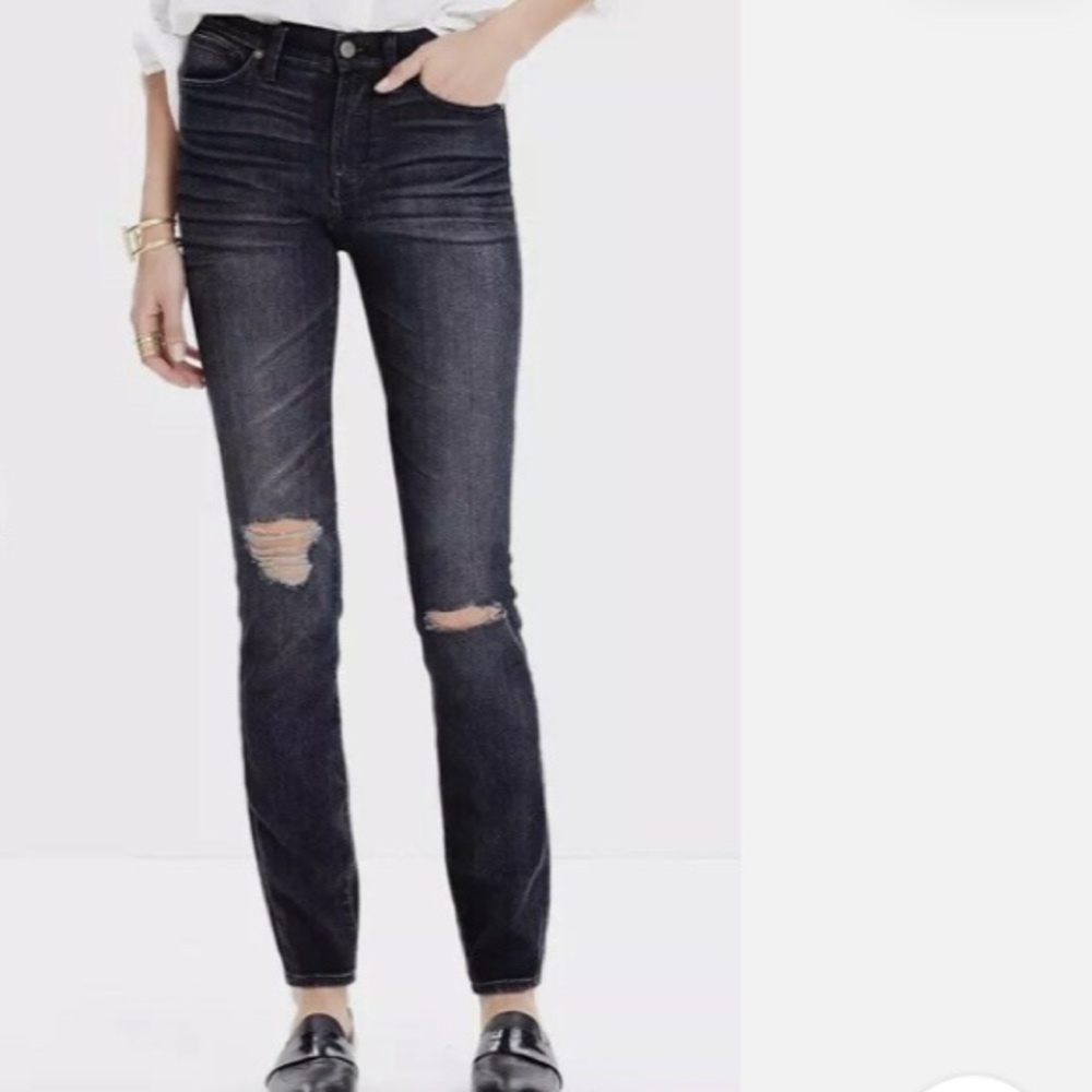 🎈Sale🎈Madewell High Riser Skinny Factory Distressed Jeans